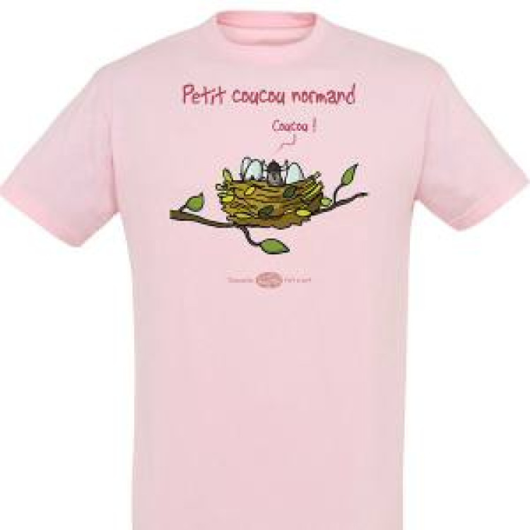 T-shirt enfant Petit Coucou Normand Rose Moyen 2 ans