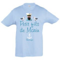 T-shirt enfant Petit Fils de Marin Bretagne Bleu Ciel 2 ans