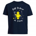 T-shirt enfant Petit P&ecirc;cheur D'erquy + transfert Applique Cir&eacute; jaune Marine 2 ans