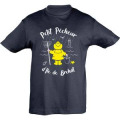 T-shirt enfant Petit P&ecirc;cheur D'ile de Br&eacute;hat + transfert Applique Cir&eacute; jaune Marine 2 ans
