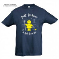 T-shirt enfant Petit P&ecirc;cheur de Belle &Icirc;le en Mer + transfert Applique Cir&eacute; jaune Marine 2 ans