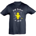 T-shirt enfant Petit P&ecirc;cheur de Brest + transfert Applique Cir&eacute; jaune Marine 2 ans
