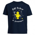 T-shirt enfant Petit P&ecirc;cheur de Locmariaquer + transfert Applique Cir&eacute; jaune Marine 2 ans