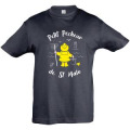 T-shirt enfant Petit P&ecirc;cheur de Saint Malo + transfert Applique Cir&eacute; jaune Marine 2 ans