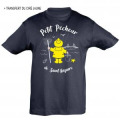 T-shirt enfant Petit Pêcheur de Saint Nazaire + transfert Applique Ciré jaune Marine 2 ans