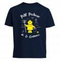 T-shirt enfant Petit P&ecirc;cheur du Guilvinec + transfert Applique Cir&eacute; jaune Marine 2 ans