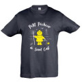 T-shirt enfant Petit P&ecirc;cheur d&rsquo;un Jour + transfert Applique Cir&eacute; jaune Saint Cast Marine 2 ans