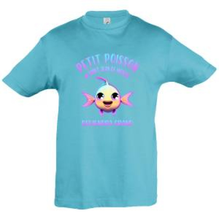 Tshirt enfant Petit Poisson de Saint Jean de Monts Bleu Atoll 4 ans