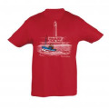 T-shirt enfant Phare des Baleines et Bateau Pêcheurs de Couleurs Île de Ré Rouge 2 ans