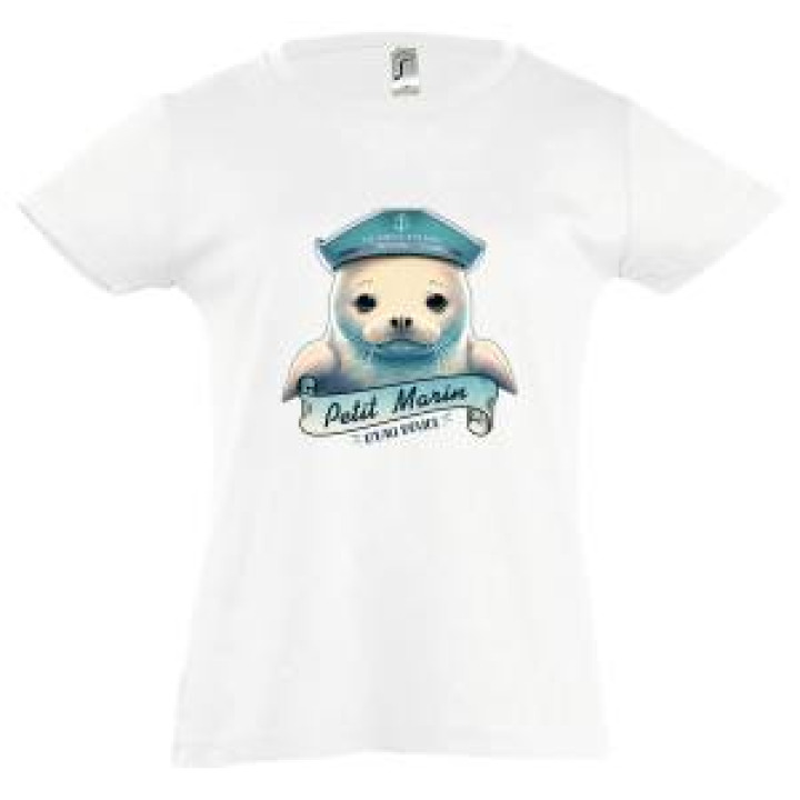 Tshirt enfant Phoque Petit Marin Deau Douce les Sables dOlonne Blanc 4 ans