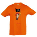 T-shirt enfant Pirate sur mât Cannes Orange 2 ans