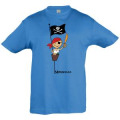 T-shirt enfant Pirate sur mât Marseille Aqua 2 ans