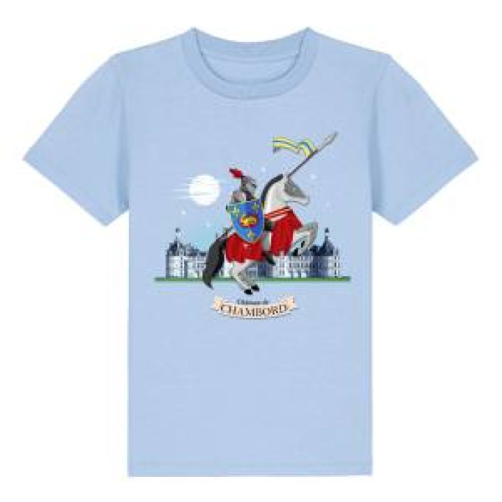Tshirt enfant premium bio Chevalier Château de Chambord Heather Grey 34 ans