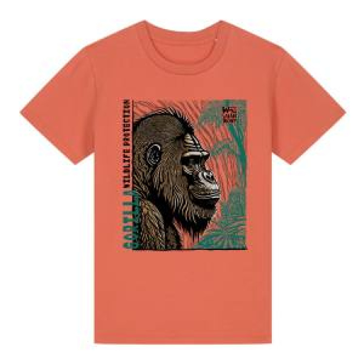 T-shirt enfant premium bio Gorille Linocut Zoo de Thoiry Fiesta 5/6 ans
