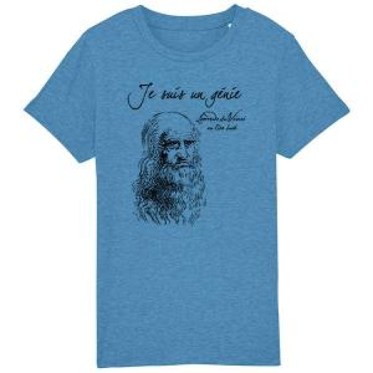T-shirt enfant premium bio Je suis un Génie Bright Blue 3/4 ans