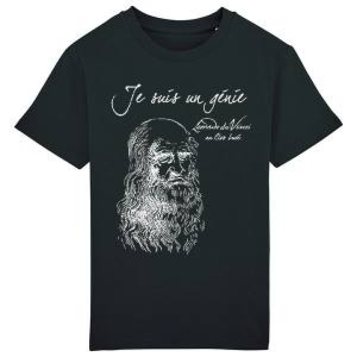 Tshirt enfant premium bio Je suis un Génie Noir Profond 4 ans