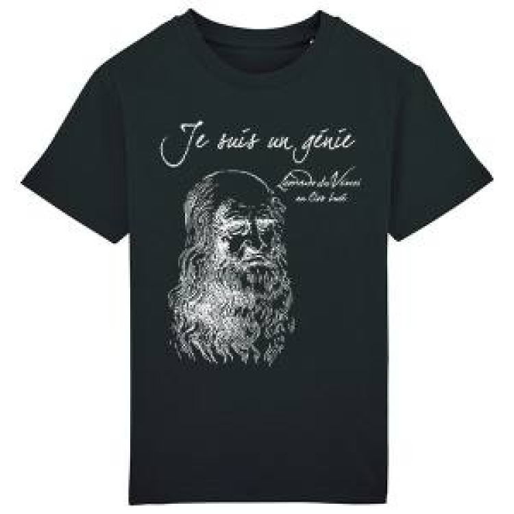 T-shirt enfant premium bio Je suis un Génie Noir Profond 4 ans
