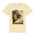T-shirt enfant premium bio Lion Linocut Safari de Peaugres + transfert Col Safari de Peaugres Butter