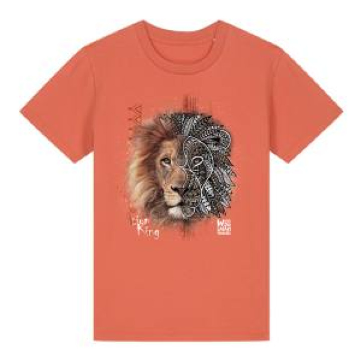Tshirt enfant premium bio Lion Native Tribes Safari de Peaugres  transfert Col Safari de Peaugres 