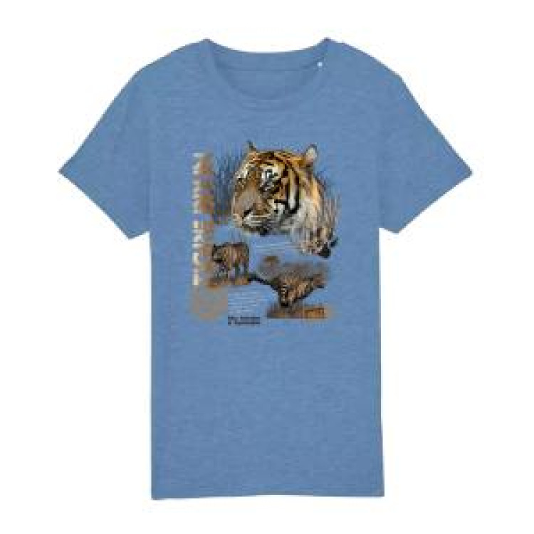 T-shirt enfant premium bio Lion Parc Animalier d&rsquo;Auvergne + transfert Col Parc Animalier d&rsquo;Auvergne Bright Orange 3/4 ans