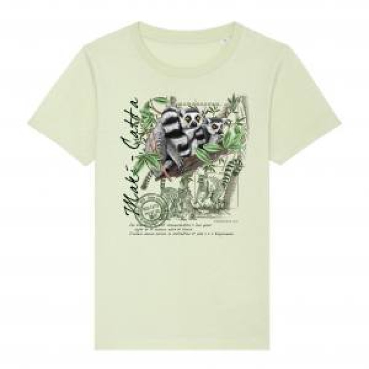Tshirt enfant premium bio Maki Catta Corsica Zoo Caribbean Blue 56 ans
