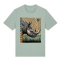 T-shirt enfant premium bio Rhino Linocut Zoo de Thoiry Aloe - Stanley 5/6 ans