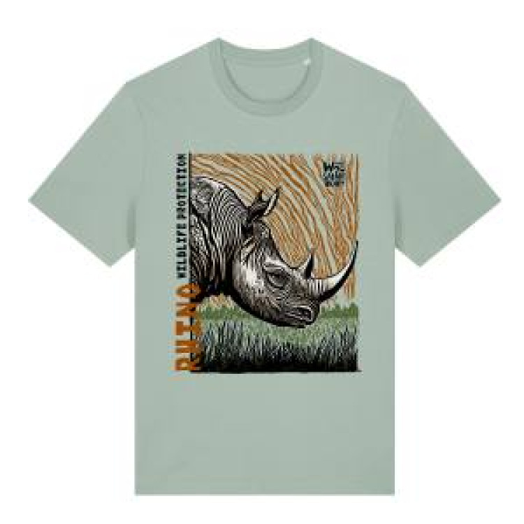 T-shirt enfant premium bio Rhino Linocut Zoo de Thoiry Aloe - Stanley 9/11 ans