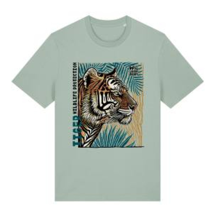 Tshirt enfant premium bio Tigre Linocut Zoo de Thoiry Aloe  Stanley 78 ans