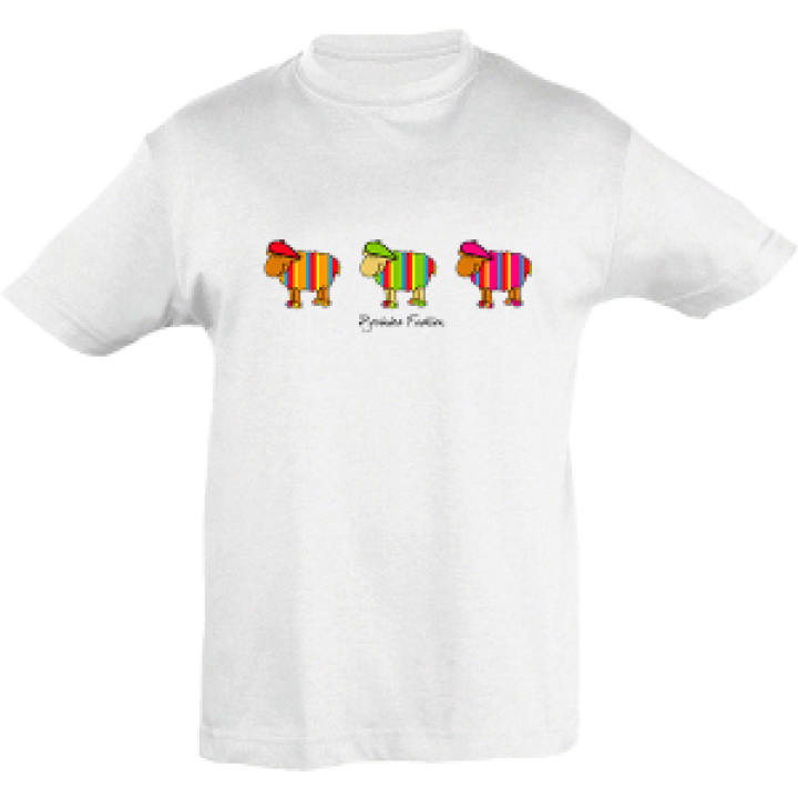 Tshirt enfant Pyrénées Fashion 3 Moutons Blanc 2 ans