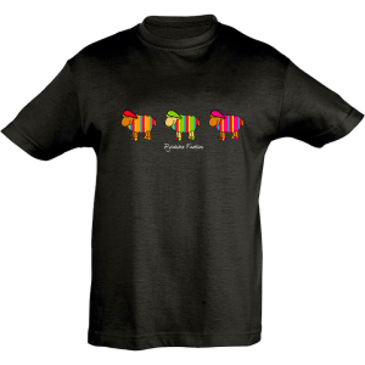 Tshirt enfant Pyrénées Fashion 3 Moutons Noir Profond 2 ans