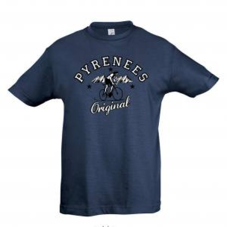 T-shirt enfant Pyrénées Original Cylcliste Denim 6 ans