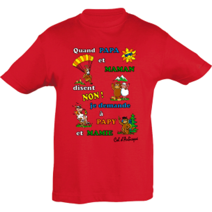Tshirt enfant Quand Papa et Maman Col dAubisque Rouge 2 ans
