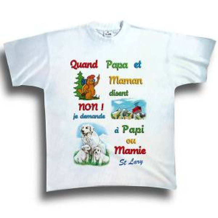 Tshirt enfant Quand Papa et Maman Saint Lary Blanc 2 ans