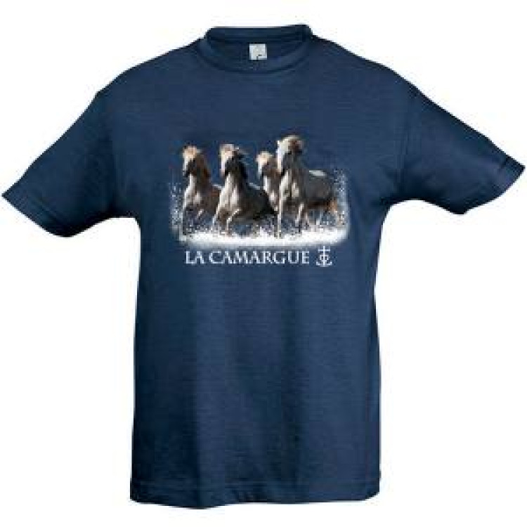 T-shirt enfant Quatre Chevaux dans l&rsquo;eau Rose Pale 2 ans