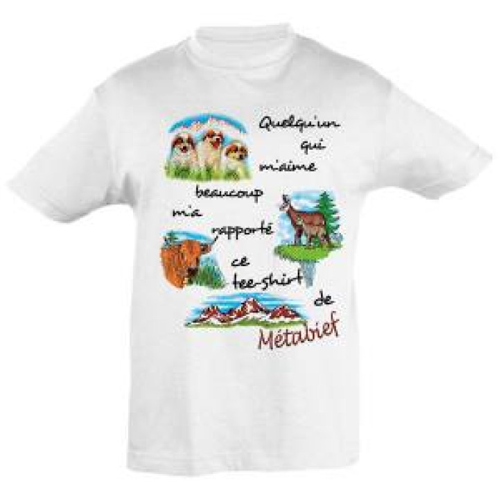 Tshirt enfant Quelquun Qui Maime Metabief Blanc 4 ans