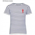 T-shirt enfant ray&eacute; Transfert Homard pocket + Carnac blanc/marine 2 ans