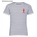 T-shirt enfant ray&eacute; Transfert Homard pocket + Locmariaquer blanc/marine 2 ans