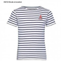 T-shirt enfant ray&eacute; Transfert Patch Ancre + Bretagne blanc/marine 2 ans
