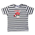 T-shirt enfant ray&eacute; Transfert T&ecirc;te de Mort Pirate Bretagne blanc/marine 2 ans