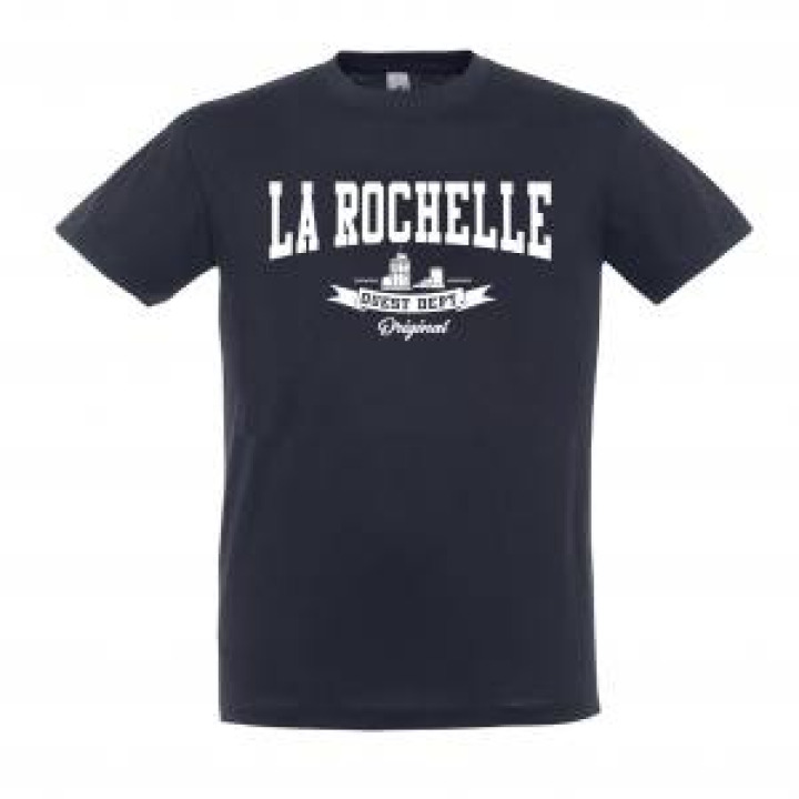 Tshirt enfant Région Ouest Dept la Rochelle En Blanc Marine 2 ans