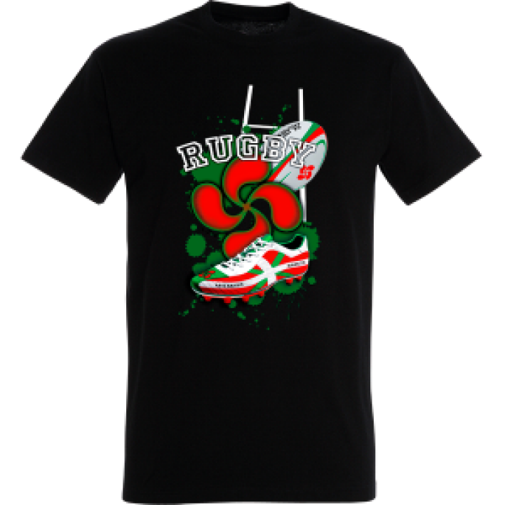 Tshirt enfant Rugby Chaussures Biarritz Noir Profond 4 ans