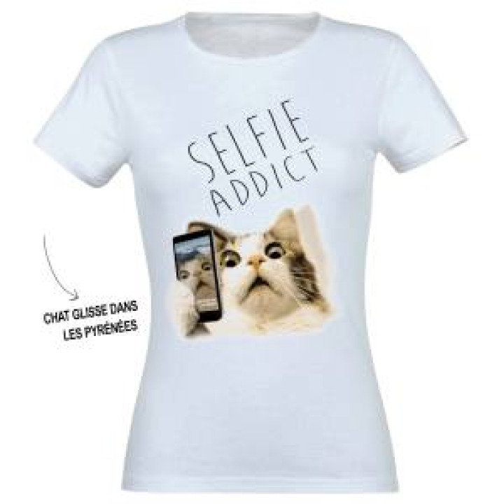 Tshirt enfant Selfie Addict Pyrénées Blanc 4 ans