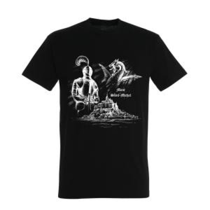 Tshirt enfant Sérigraphie Armure Mont Saint Michel Noir Profond 2 ans