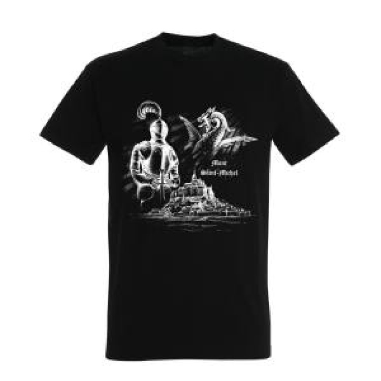 T-shirt enfant Sérigraphie Armure Mont Saint Michel Noir Profond 14 ans
