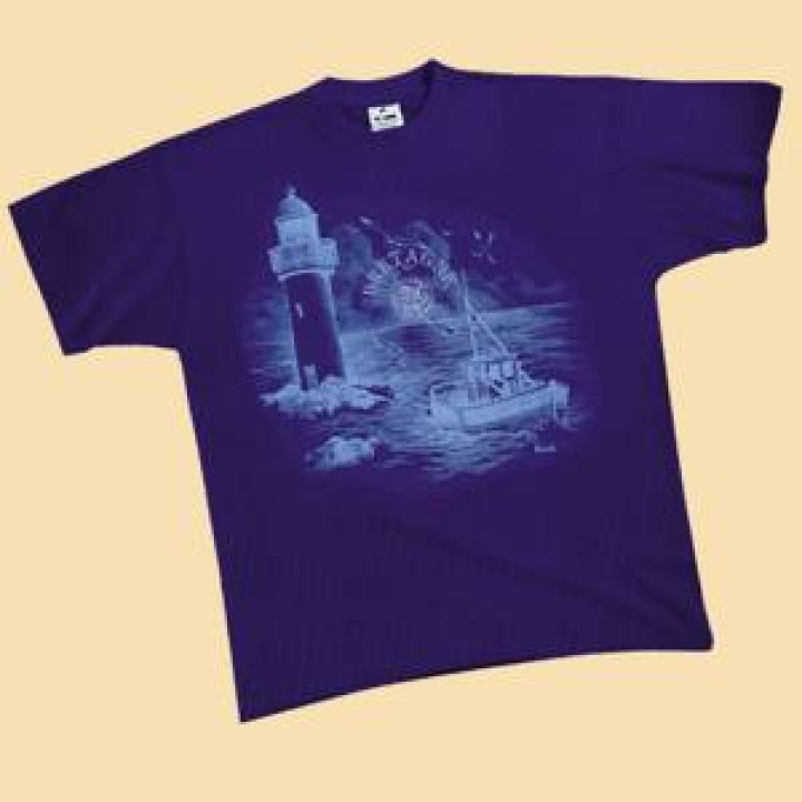 Tshirt enfant Sérigraphie  Broderie Phare Trsikell Bretagne Bb3001 Marine 2 ans