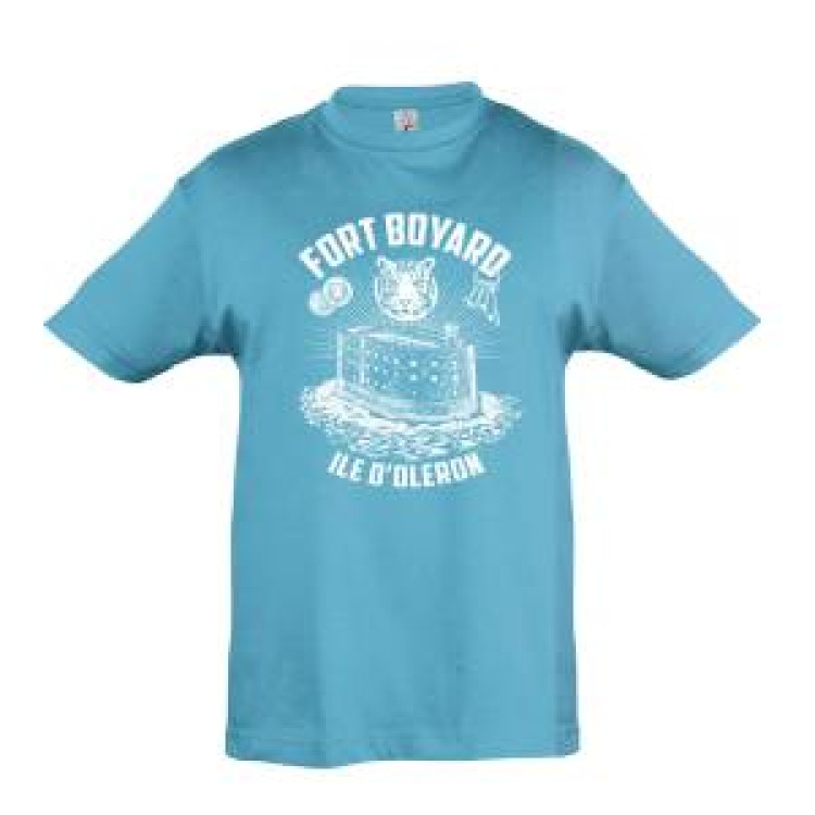 T-shirt enfant S&eacute;rigraphie Fort Boyard &Icirc;le d&rsquo;Ol&eacute;ron Cl&eacute;s/ T&ecirc;te de Tigre/ Pieces (V1 Impression Blanche, V2 Impression Noir) Rouge 2 ans