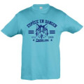 T-shirt enfant S&eacute;rigraphie Loup Esp&egrave;ce en Danger Cerza Bleu Atoll 4 ans