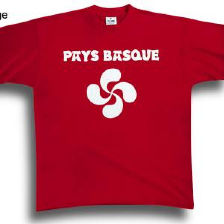 T-shirt enfant S&eacute;rigraphie Pays Basque Croix Basque (Blanc sur T-shirt Rouge- Rouge sur T-shirt Blanc) Rouge 2 ans