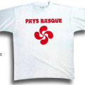 T-shirt enfant S&eacute;rigraphie Pays Basque Croix Basque (Blanc sur T-shirt Rouge- Rouge sur T-shirt Blanc) Blanc 2 ans