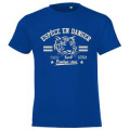 T-shirt enfant S&eacute;rigraphie T&ecirc;te de Tigre Esp&egrave;ce en Danger Cerza Bleu Royal 4 ans